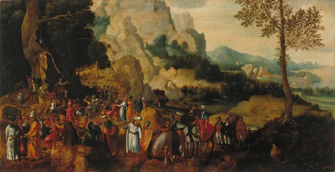 Landschaft mit Johannes dem Täufer beim Predigen