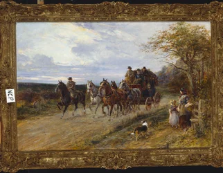 Eine Vorbeifahrende Kutsche