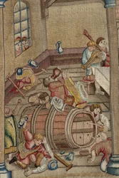 Wandteppich inspiriert von der Arbeit von Hieronymus Bosch, ca. 1560