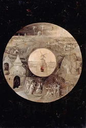 Heiliger Johannes der Evangelist auf Patmos Rückseite. Die Passion Christi