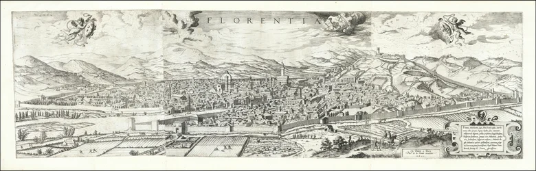 Ansicht von Florenz aus dem Jahr 1557 von Hieronymus Cock, 1601 veröffentlicht von Paul van der Houve