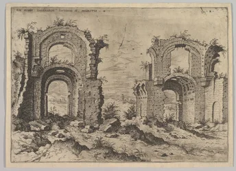 Zweite Ansicht der Bäder des Diokletian, aus dem Set Römische Ruinen, 1550