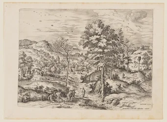 Der barmherzige Samariter, aus Landschaften mit biblischen und mythologischen Szenen