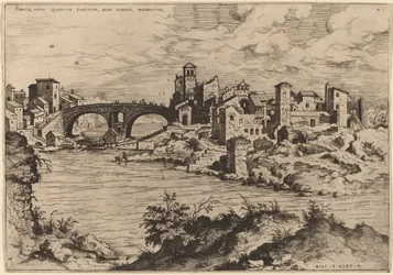 Ansicht der Ponte Quattro Capi und der Insel Tiber