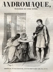 Andromaque Tragödie in fünf Akten - Gravur in „Oeuvres de Jean Racine“ illustriert von Pauquet und mit einer Notiz von Emile de La Bedolliere - 1851