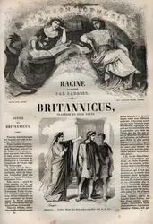 Britannicus Tragödie in fünf Akten - Gravur in „Werke von Jean Racine“ illustriert von Pauquet und mit einer Notiz von Emile de La Bédollière - 1851