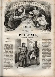 Iphigenie Tragödie von Jean Racine - Gravur in „Werke von Jean Racine“ illustriert von Pauquet und mit einer Notiz von Emile de La Bedolliere - 1851