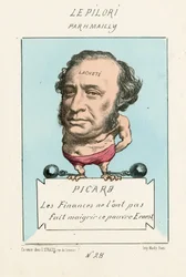 Die Finanzen haben ihn nicht abnehmen lassen, diesen armen Ernest, Le Pilori, Nummer 28, um 1870 (Lithographie)