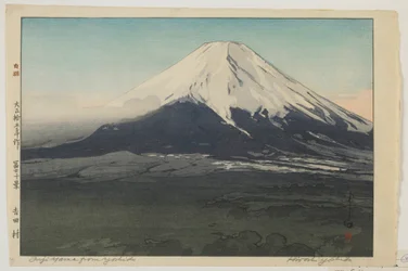 Fuji von Yoshida, aus der Serie, Zehn Ansichten des Berges Fuji, Taisho-Ära