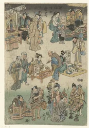 Abendmarkt in der Joruri-Straße. Darstellung des Wohlstands in der Joruri-Straße (Serientitel auf dem Objekt)