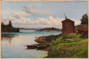 Blick auf die Meerenge von Barösund, eine Studie