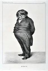 Charivari von 1833: Serie Celebrites de la Caricature. M. Plum. MUSEE DES BEAUX ARTS - PALAIS LONGCHAMP, MARSEILLE