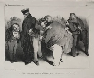 Karikatur, Platte 439: Wir sind alle ehrliche Männer, also lasst uns umarmen und es beenden, 1834