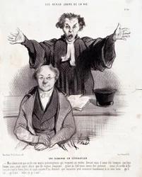 Karikatur über Scheidungen. Serie „Die schönen Tage des Lebens“: „Ein Antrag auf Trennung...“