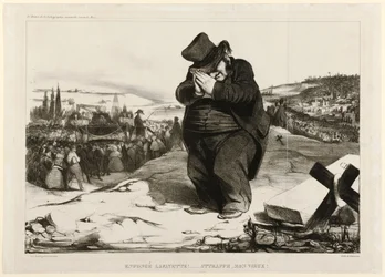 Zerschmetterter Lafayette!... Gefangen, alter Kerl! 1834 (Lithographie)