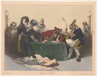 Karikatur der europäischen Großmächte während der Londoner Konferenz