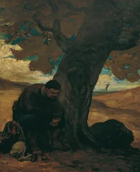 Sancho Pansa, unter einem Baum ausruhend