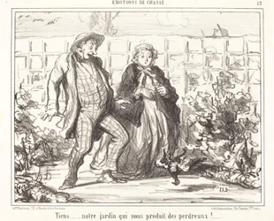 Schau... unser Garten... produziert Rebhühner!...