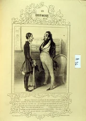 Illustrationen über Ideen und Legenden von Philipon unter dem Titel Les Cent und Robert Macaire