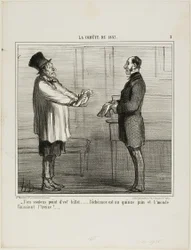 „- Ich will Ihre Kredite nicht... das Ablaufdatum ist der 15. Juni und die Welt soll am 13. enden“, Platte 2 aus La Comète De 1857