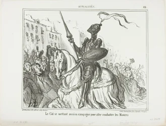 El Cid zieht ebenfalls ins Feld, um gegen die Mauren zu kämpfen, Tafel 116 aus Actualités
