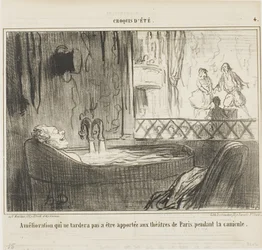 Vorschlag zur Verbesserung der Theater in Paris, der während der Hundstage nicht ausbleiben wird, Tafel 4 aus Croquis d