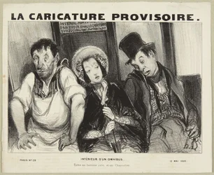 Inneres eines Omnibusses, aus der Serie „Pariser Typen“ aus La Caricature Provisoire