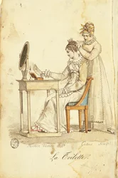 Toilette, aus "Almanach des Modes"