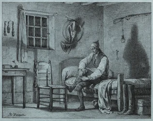 Der Diener von Limier erhebt sich aus dem Bett, um 1818