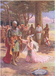 Die Prinzessin näherte sich ihrem Vater, aus 