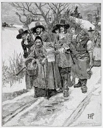 Verhaftung einer Hexe, graviert von J. Bernstrom, Illustration aus 