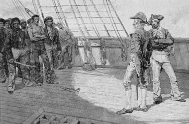 Zwangsrekrutierung amerikanischer Seeleute, Illustration aus 