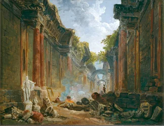 Imaginäre Ansicht der Großen Galerie in Ruinen