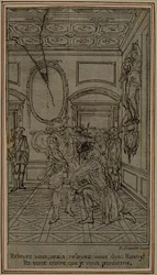 Studie für Vignette-Frontispiz von Colles "La Partie de Chasse de Henri IV", Akt I