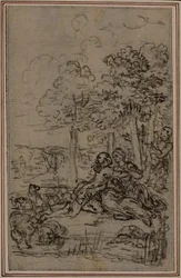 Studie für Vignette in Fontenelles (zugeschrieben) "Les Amours de Mirtil", Canto IV
