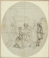 Studie für eine nie veröffentlichte zweite Ausgabe von Colles "La Partie de Chasse de Henri IV", Akt III, Szene 11