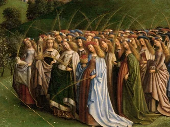 Die Anbetung des mystischen Lammes, vom Genter Altar, (Detail)