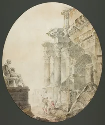 Konstantinsbogen mit Nero-Statue