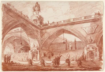Architektonische Fantasie mit einer Triumphbrücke
