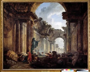 Fantasieansicht der Grande Galerie des Louvre als Ruine, Hubert Robert (1733-1808). Maße: 1,14 x 1,46 m
