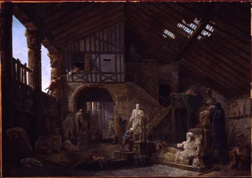 Atelier eines Restaurators von Altertümern in Rom