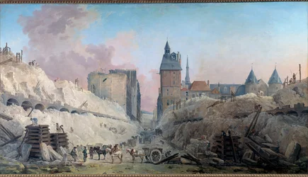 Der Abriss der Häuser der Pont au Change im Jahr 1788. Gemälde von Hubert Robert (1733-1808), 1788. Paris, Musée Carnavalet