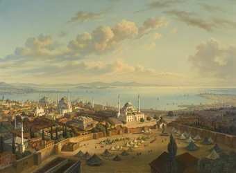 Konstantinopel vom Feuerturm von Beyazıt aus