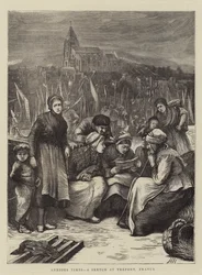 Besorgte Zeiten, eine Skizze in Treport, Frankreich