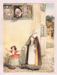 In den sonnigen Tag wurde das Gesicht von Mistress Hibbens gestoßen