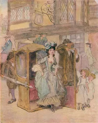 Vorläufige Skizze für Illustration zu Die Schule der Skandale, um 1917