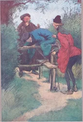 Da kommt mein Meister, Herr Shallow und ein anderer Herr aus Frogmore, Illustration aus Die lustigen Weiber von Windsor, 1910