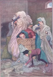 "Sie bedecken ihn mit schmutziger Wäsche", Illustration aus 