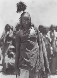 Afrika: Straußenfederkopfschmuck getragen von den Aulad Hamids