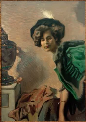 Frauenbildnis (Im grünen Dolman)